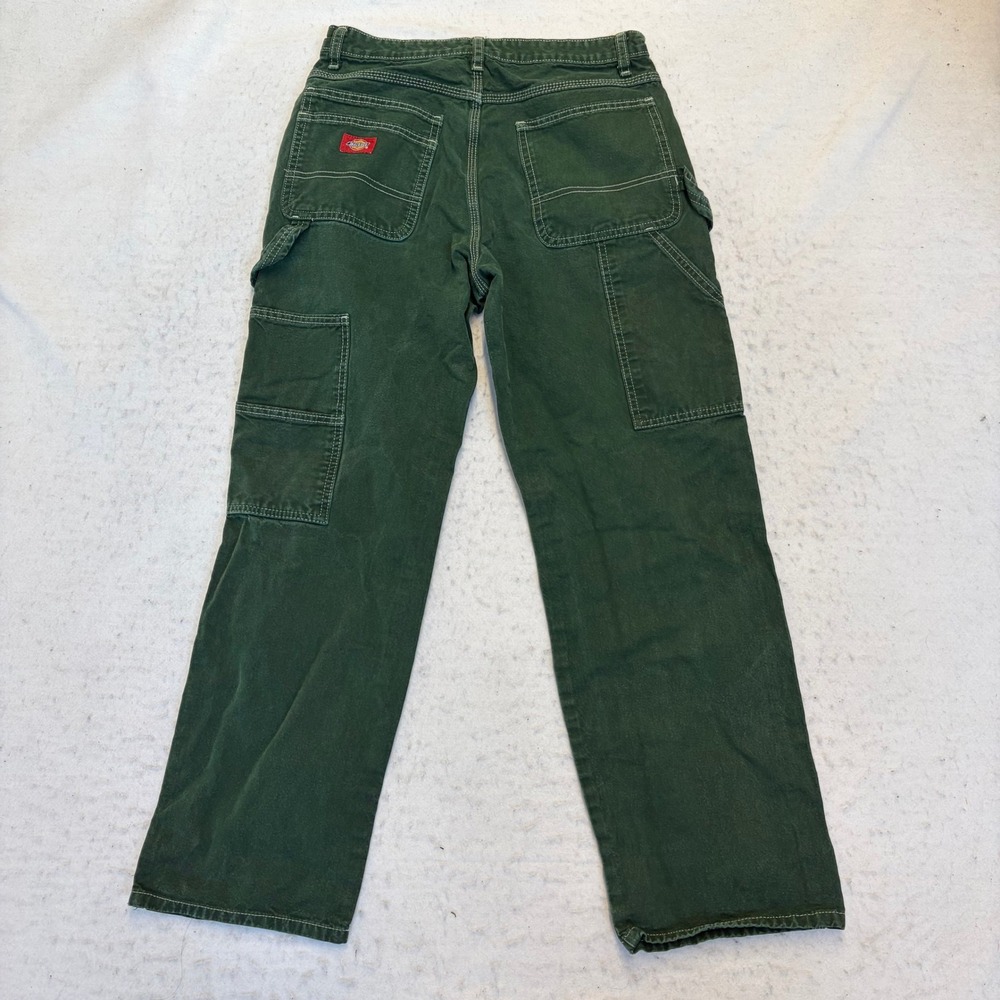 Dickies Carpenter Pants Mens 28x27.5 Green Canvas Utility Workwear